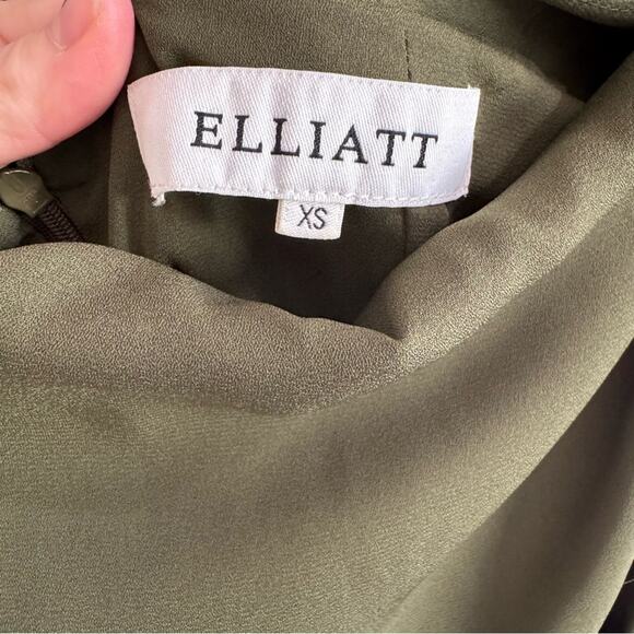 Elliatt Camo Green Asymmetric Satin Halter Mini Dress Size XS - Picture 6 of 8